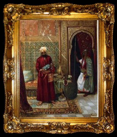 framed  unknow artist Arab or Arabic people and life. Orientalism oil paintings  376, ta009-2